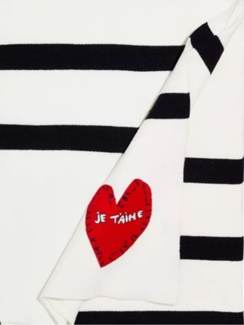 Aqua Kids Black & White Striped Pajama Set with Red Heart